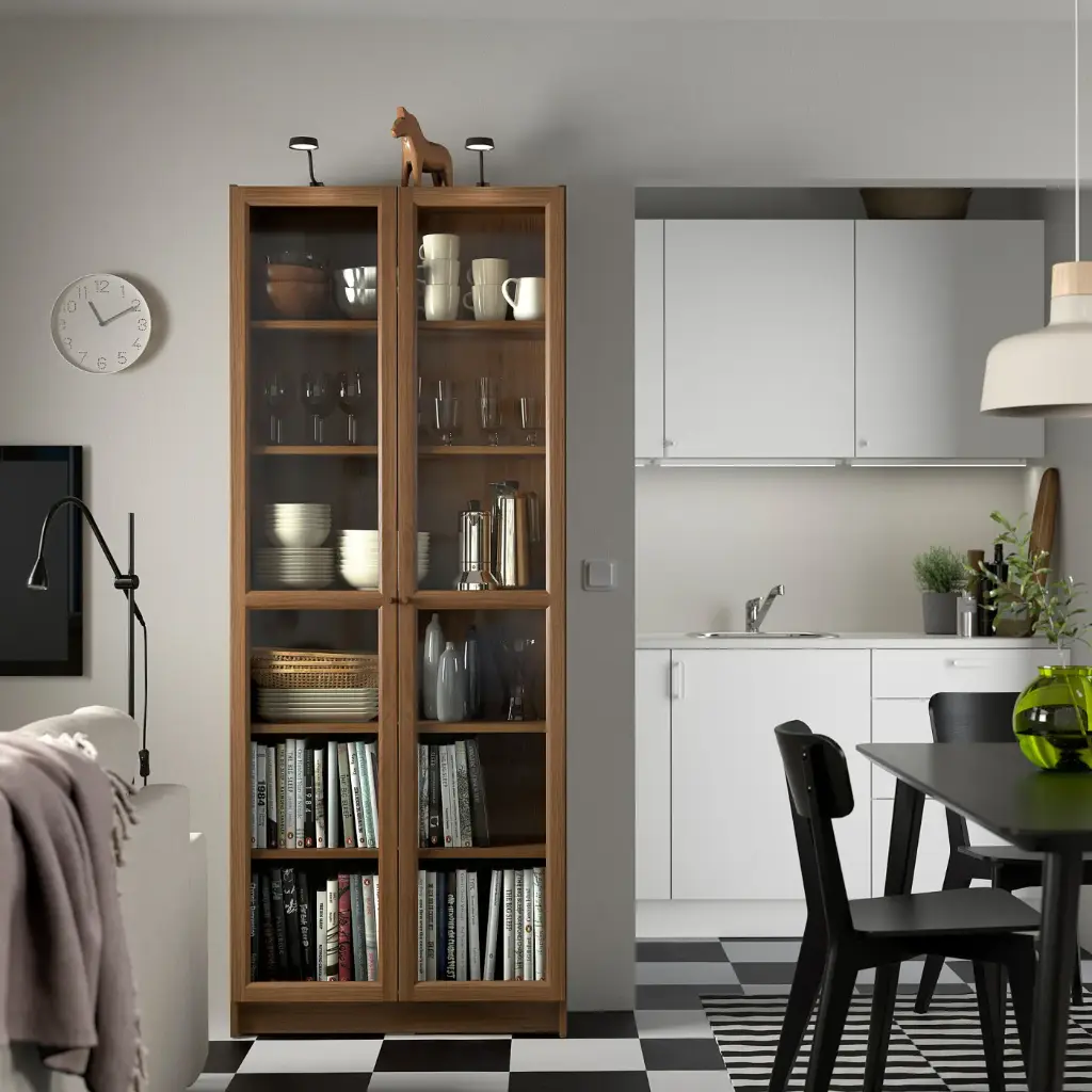billy-oxberg-bookcase-with-glass-doors-brown-walnut-effect__1104579_pe867745_s5.webp