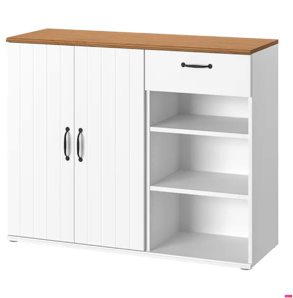 Skruvby 120*38*90см цагаан комут тавиуртай